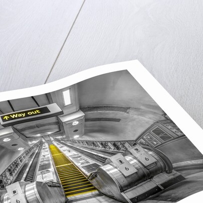 Escalators at subway station by Assaf Frank
